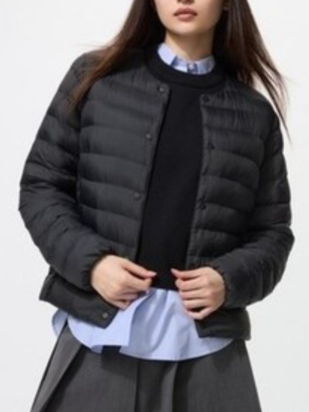 UNIQLO PUFFTECH Women’s Black Snap Front Compact Down Jacket Coat Medium M